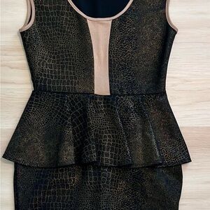 Elegant Black and Brown Mini Dress
